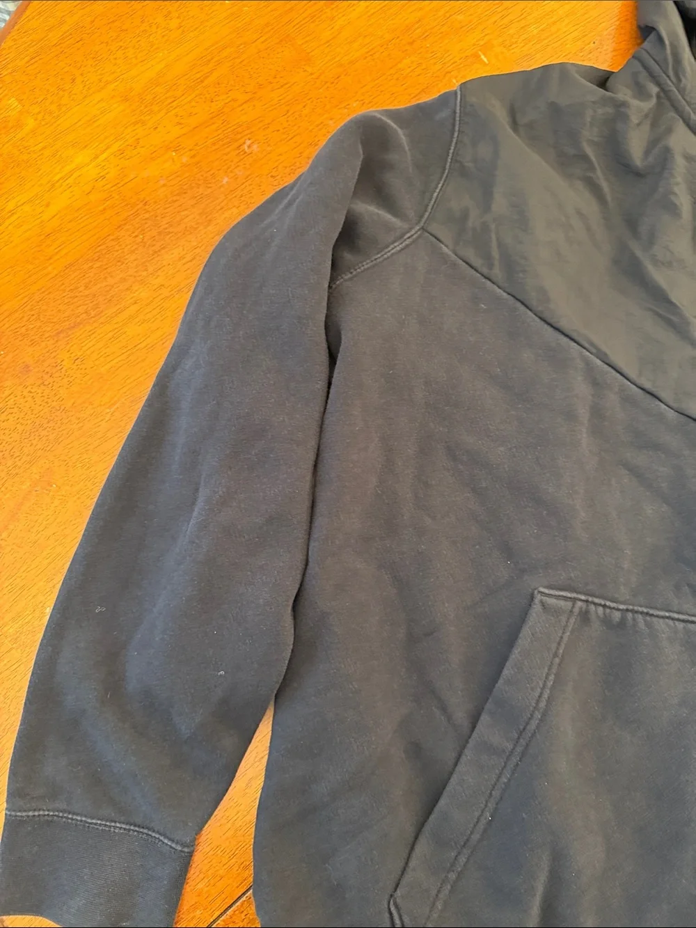 Nike Black Hoodie with Red Swoosh and White Sleeve Print xxl